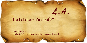 Leichter Anikó névjegykártya